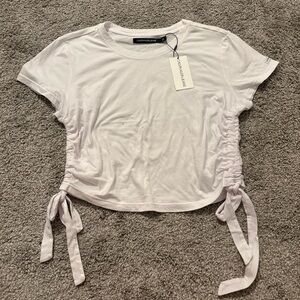 Calvin Klein Jeans Women's White Side-Tie Crop Tee